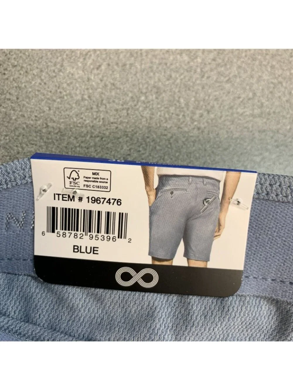 NWT Infinity Linearflex Men's 36 Blue Hybrid Stretch Shorts